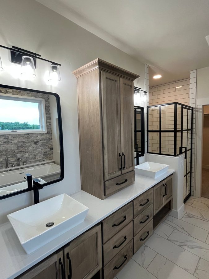 Primary bath with a double vanity