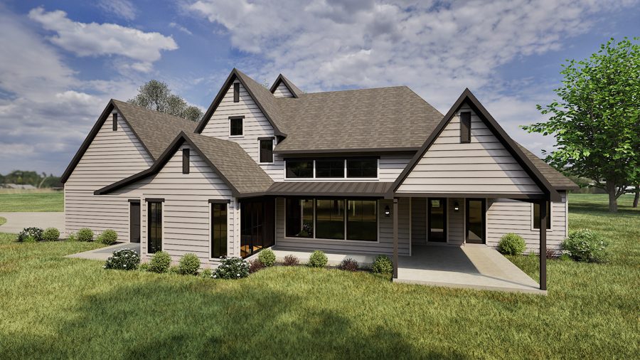 Rendering of the back of the house