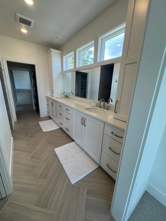 Primary bath with a double vanity