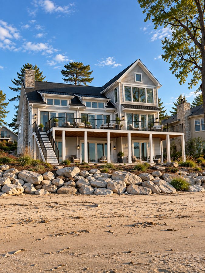 The back of the house from the beach